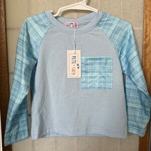 Pete + Lucy Boy Shirt Blue Plaid size 6/12 M